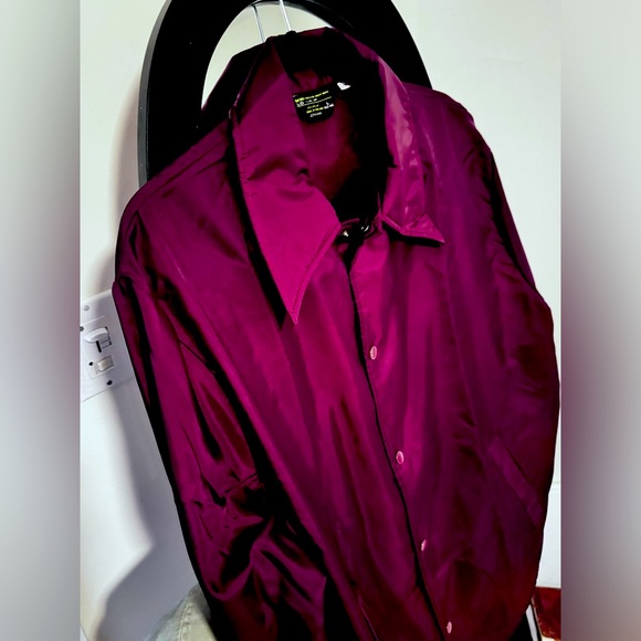 Vintage 70’s JCPenney Windbreaker Coaches Jacket — His Tall Maroon 100% nylon - Picture 6 of 6